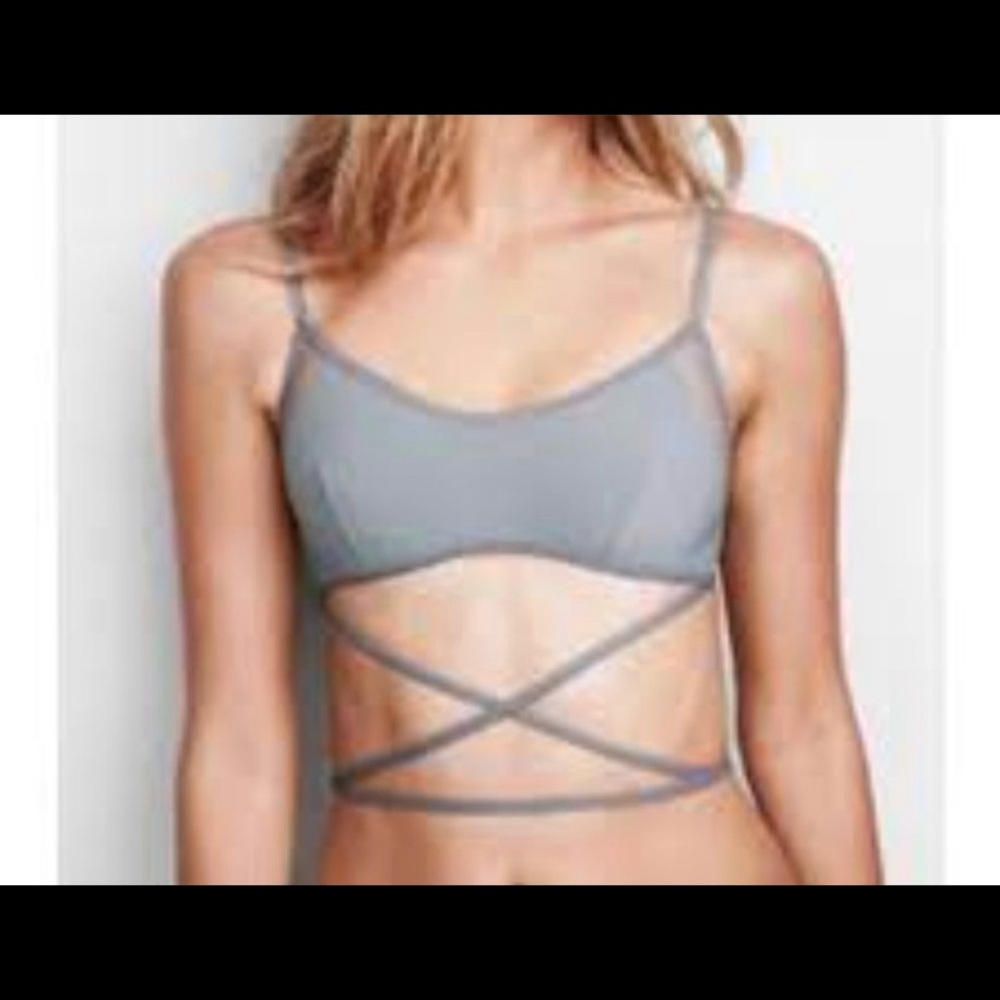 Victoria Secret gray strappy bralette brassiere